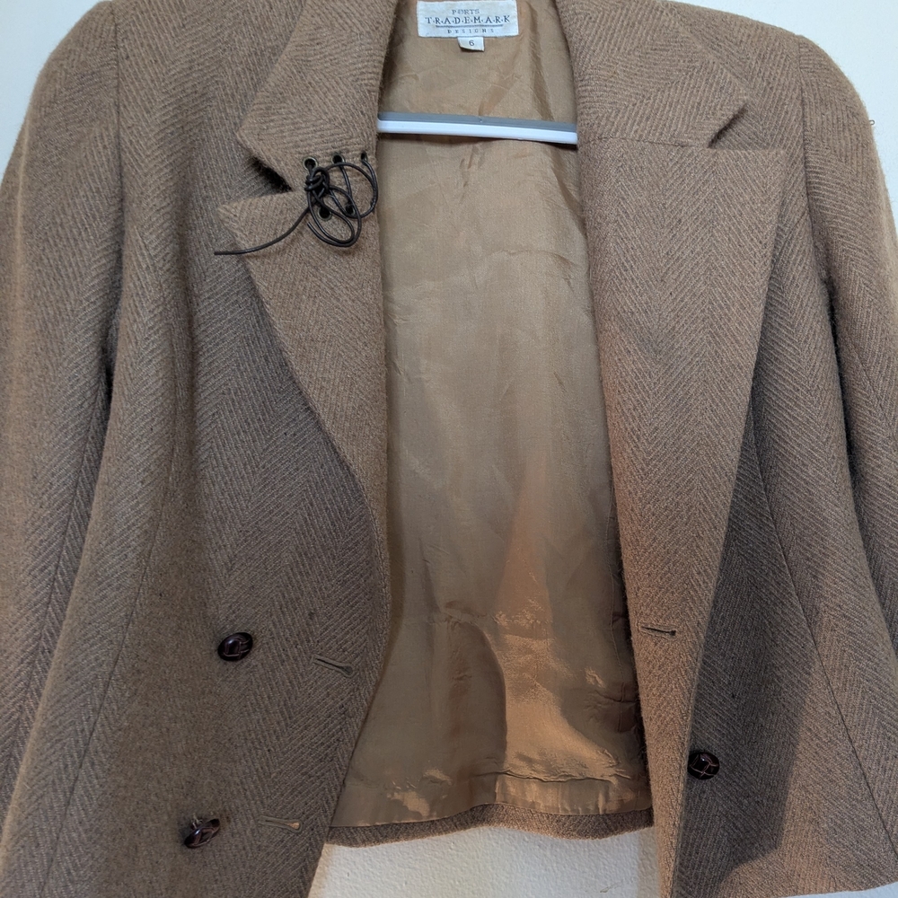 Ports Trademark Designs Herringbone Tweed Wool Blazer